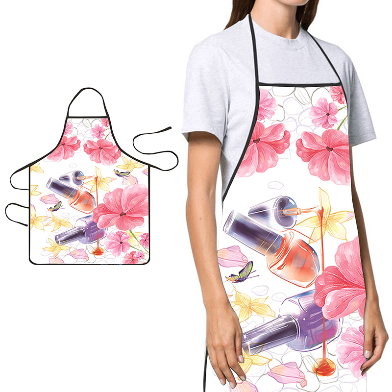 Kitchen Baking Area - 〔YS1〕マニキュアプリント美容キッチン女性用エプロン家庭用クリーニングピナフォアサロン家庭料理ベーキングマニキュア作業服