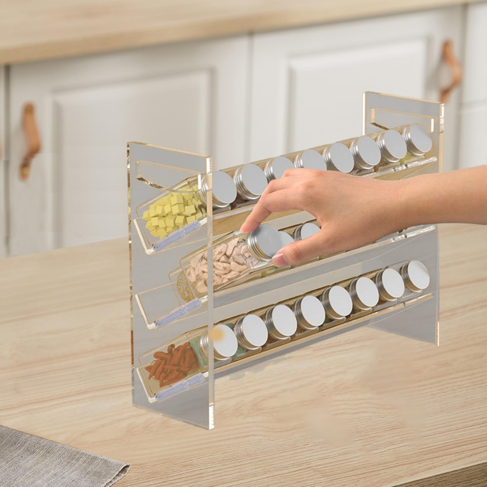 Kitchen Baking Cupboard - キッチンパントリー用アクリルスパイスラック、香水オーガナイザースタンド、キッチンストレージソリューション、ベーキング用品、スパイスボトル