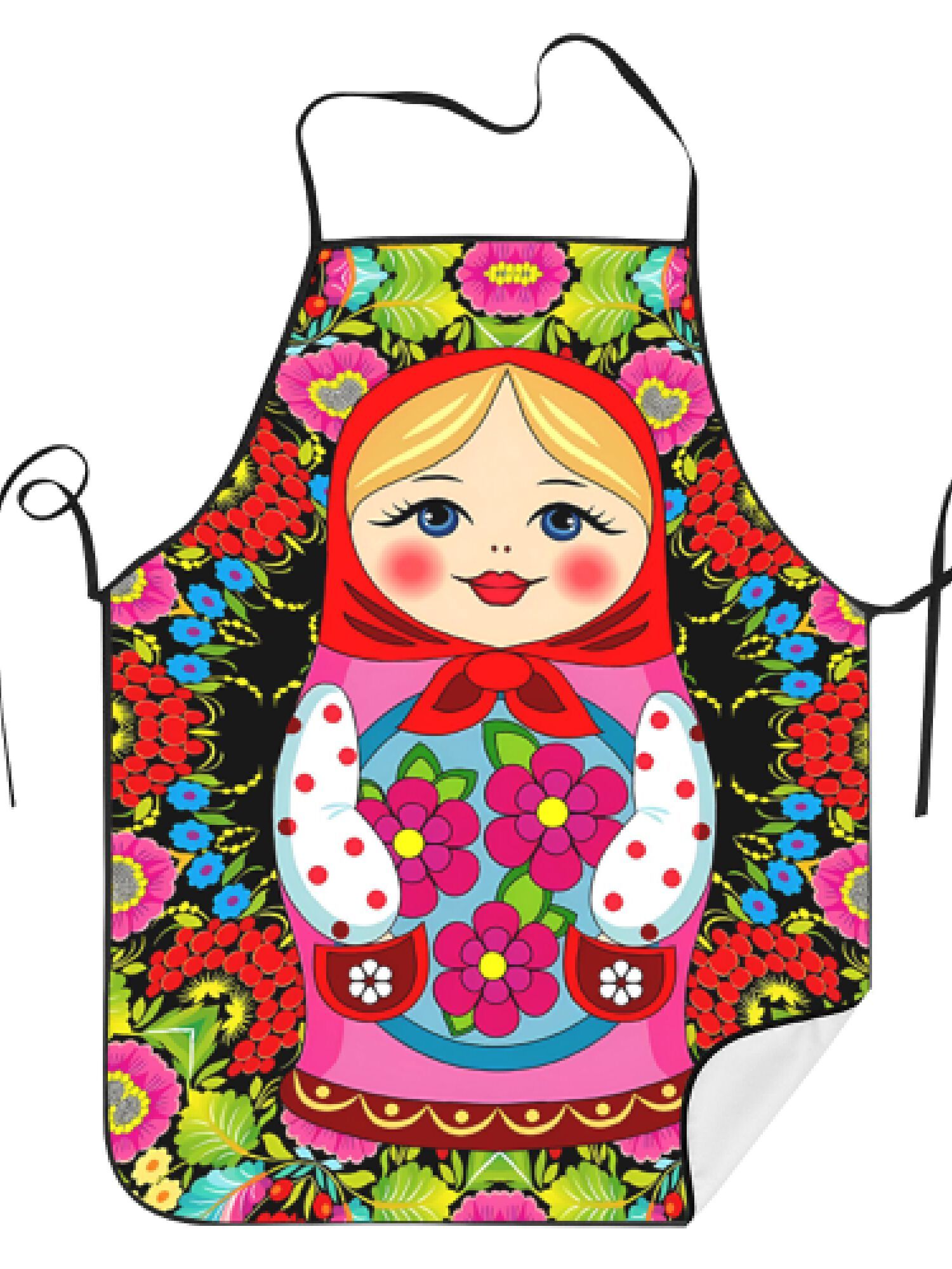 Kitchen Baking Area Ideas - 楽しいロシアのマトリョーシカ花柄レトロデザインエプロン1枚、ユニセックス、工芸、ベーキング、絵画、キッチンや家庭用掃除、家庭料理、シェフ、ウェイター、カフェ、バーベキューに最適なエプロン、21。 7× 28. 7インチ、家族や友人への完璧なホリデーギフトアイデア