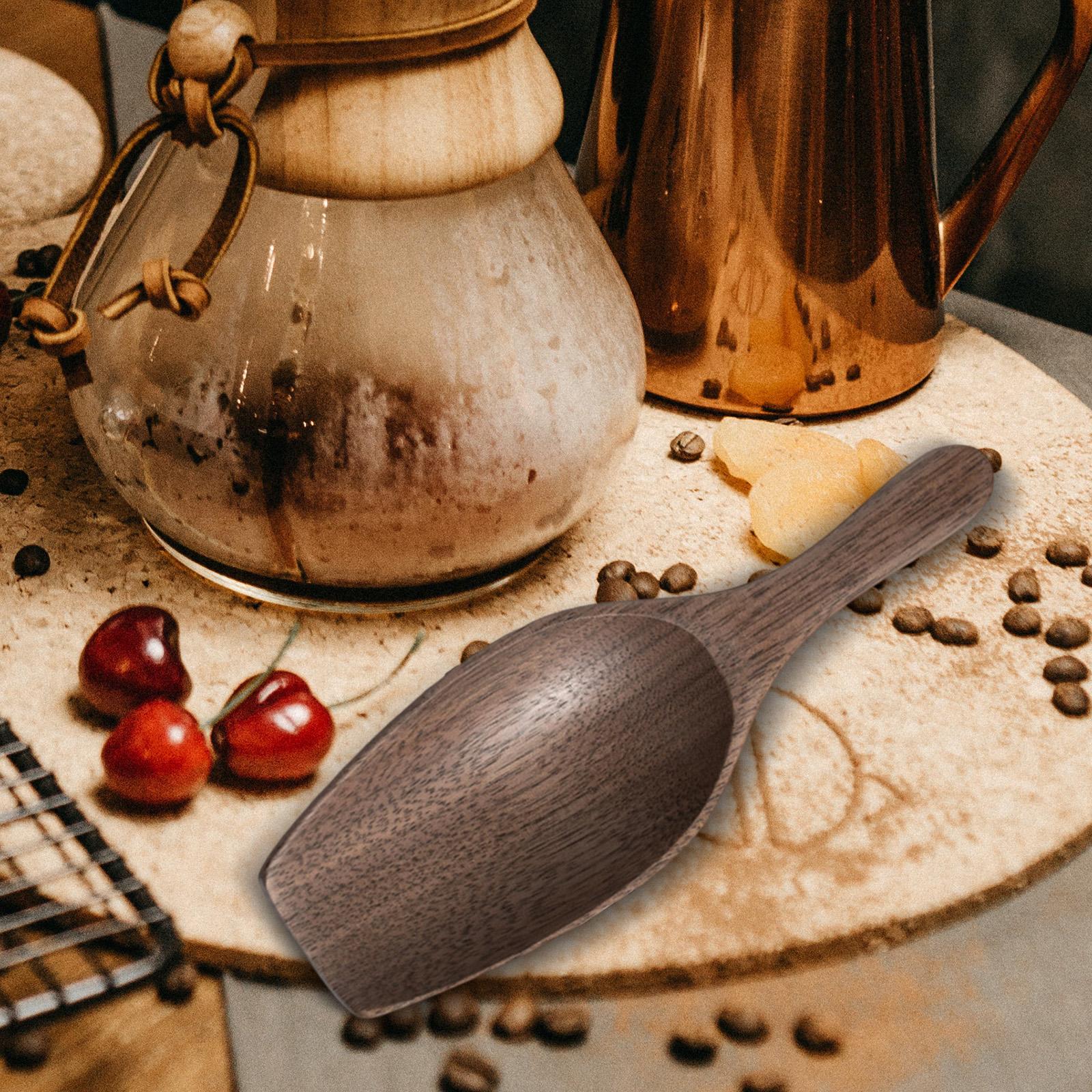 Kitchen Baking Canisters - 無垢材コーヒースプーン、小型キッチンスコップ、茶葉、砂糖、塩の容器、ベーキング、調理器具用