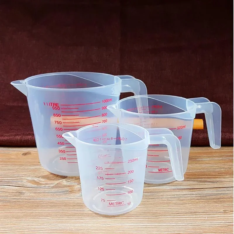 Kitchen Baking Kit - 3 個キットベーキング液体計量カップ PVC スケールカッププラスチック測定容量ビーカーキッチンベーキングツール