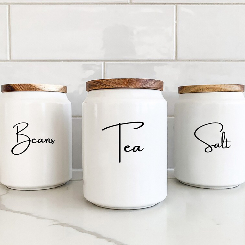 Kitchen.Baking Labels - キッチン整理キャニスタージャーラベルステッカー防水デカール茶コーヒー砂糖ベーキング塩引用ビニール壁画アートデカール