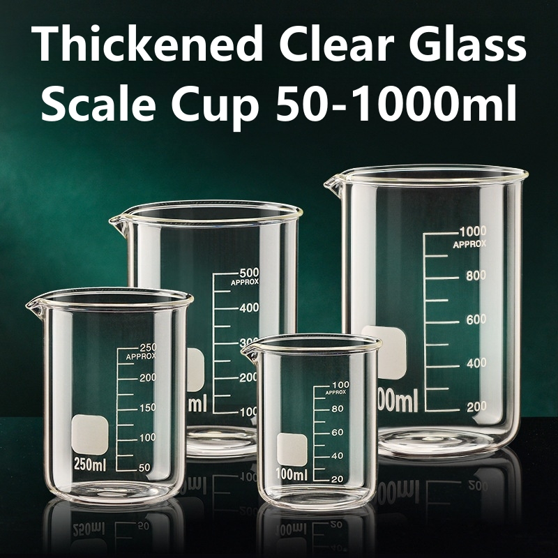 Kitchen Baking Kit - 50-1000 ミリリットルコンビネーションセット高ホウケイ酸ガラス計量カップクリアスケールカップ実験室ビーカーキッチンベーキング計量マグ