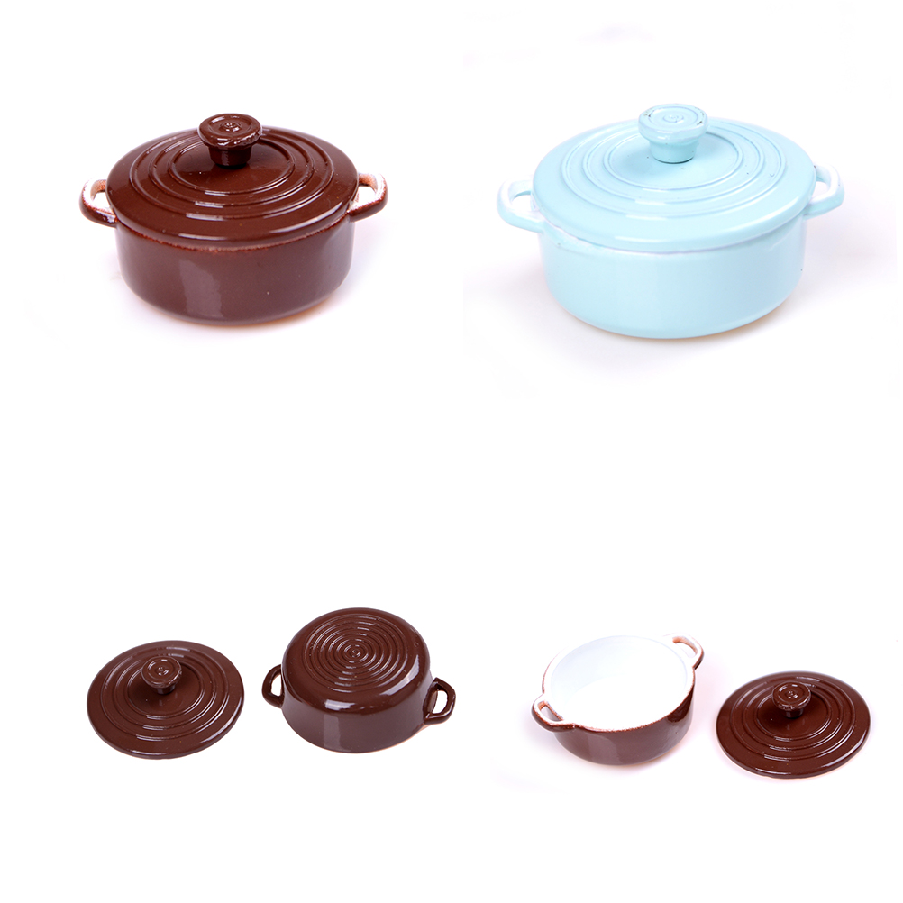Kitchen Baking Kit - ドールハウス用ミニチュアキッチン用品,1:12スケール,蓋付きミニポット,ドールハウス用アクセサリー,キッチンおもちゃ