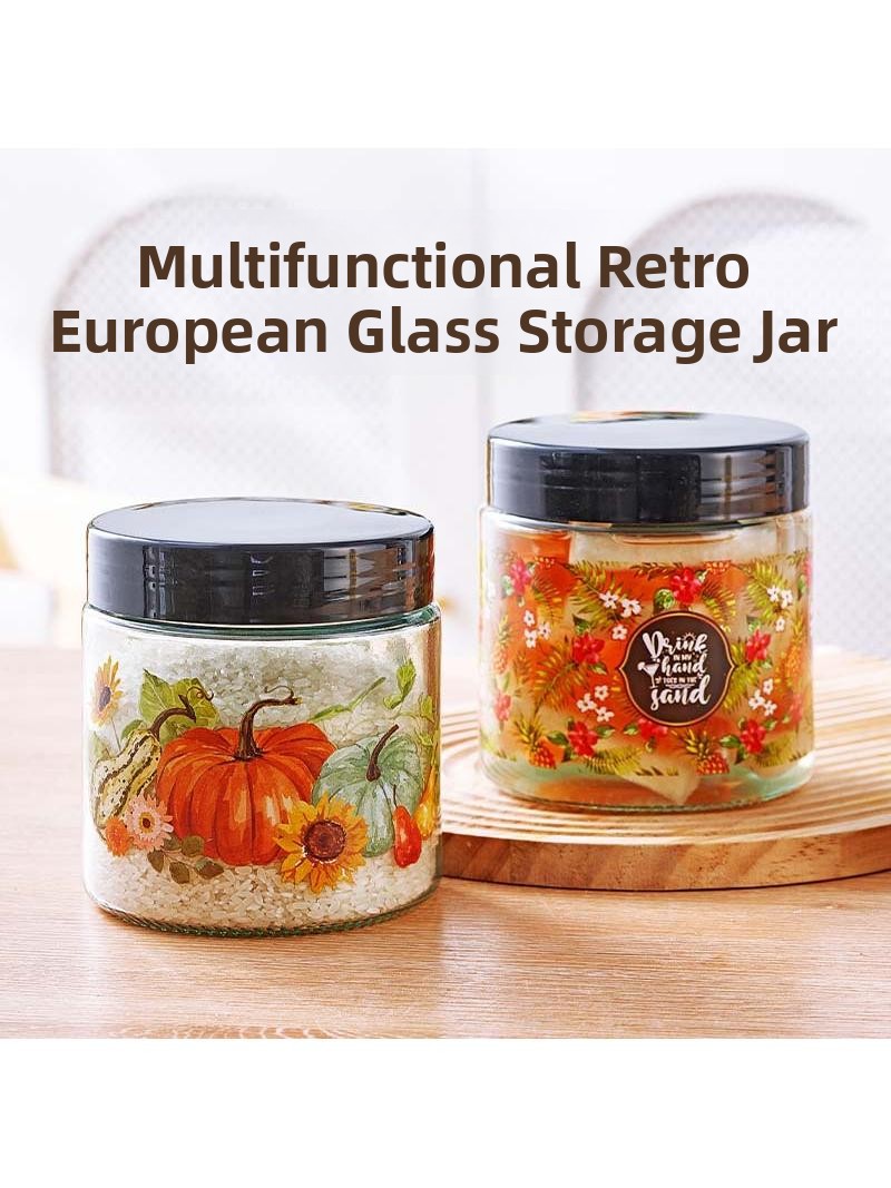 Kitchen Baking Canisters - 厚みのあるガラス密封保存瓶茶葉容器透明カバー焼き花ナッツ保存容器キッチンオーガナイザー