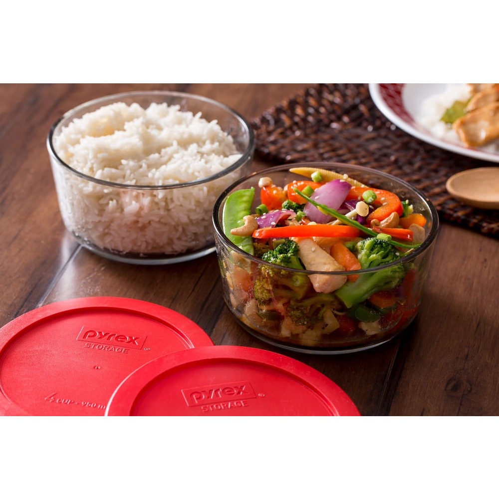 Kitchen Baking Canisters - ガラス製食品保存容器2個セット（蓋付き）、オーブン対応ベーキングディッシュ、気密キッチンキャニスター、パントリー、電子レンジ、冷凍庫用