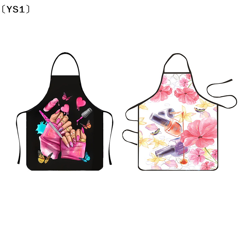 〔YS1〕マニキュアプリント美容キッチン女性用エプロン家庭用 - Kitchen Baking Area のレビューと価格
