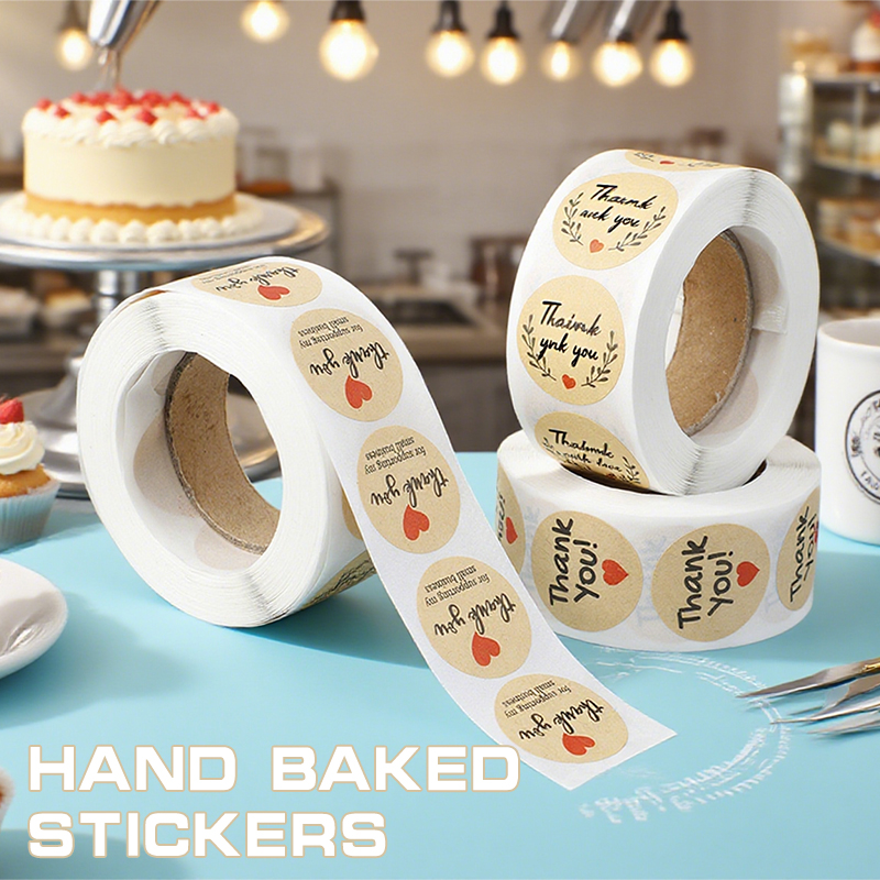 500 個ありがとうステッカーシールラベルラウンド紙ラベルス - Kitchen.Baking Labels のレビューと価格