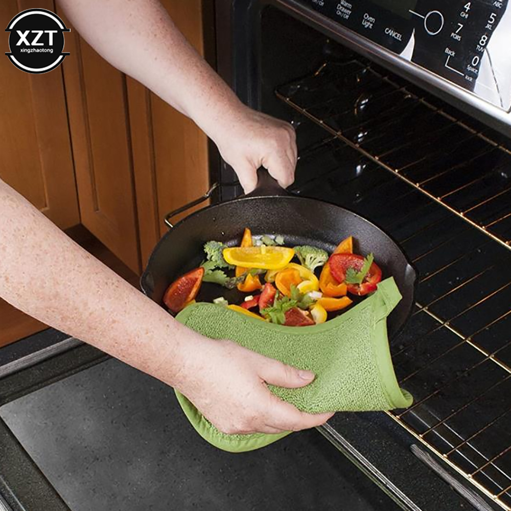 コットンテリーポットホルダー断熱グローブ、電子レンジグローブ - Kitchen Baking Ware のレビューと価格