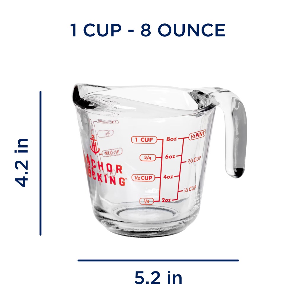 2個セットのガラス製計量カップ、持ちやすいハンドルと注ぎ口付 - Kitchen Baking Area のレビューと価格