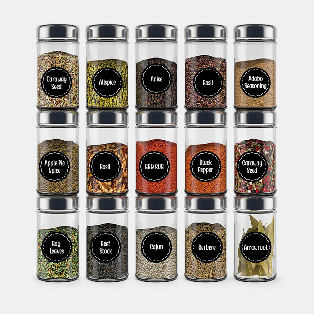144 個防水長方形スパイスラベルステッカー自己粘着キッチン - Kitchen.Baking Labels のレビューと価格