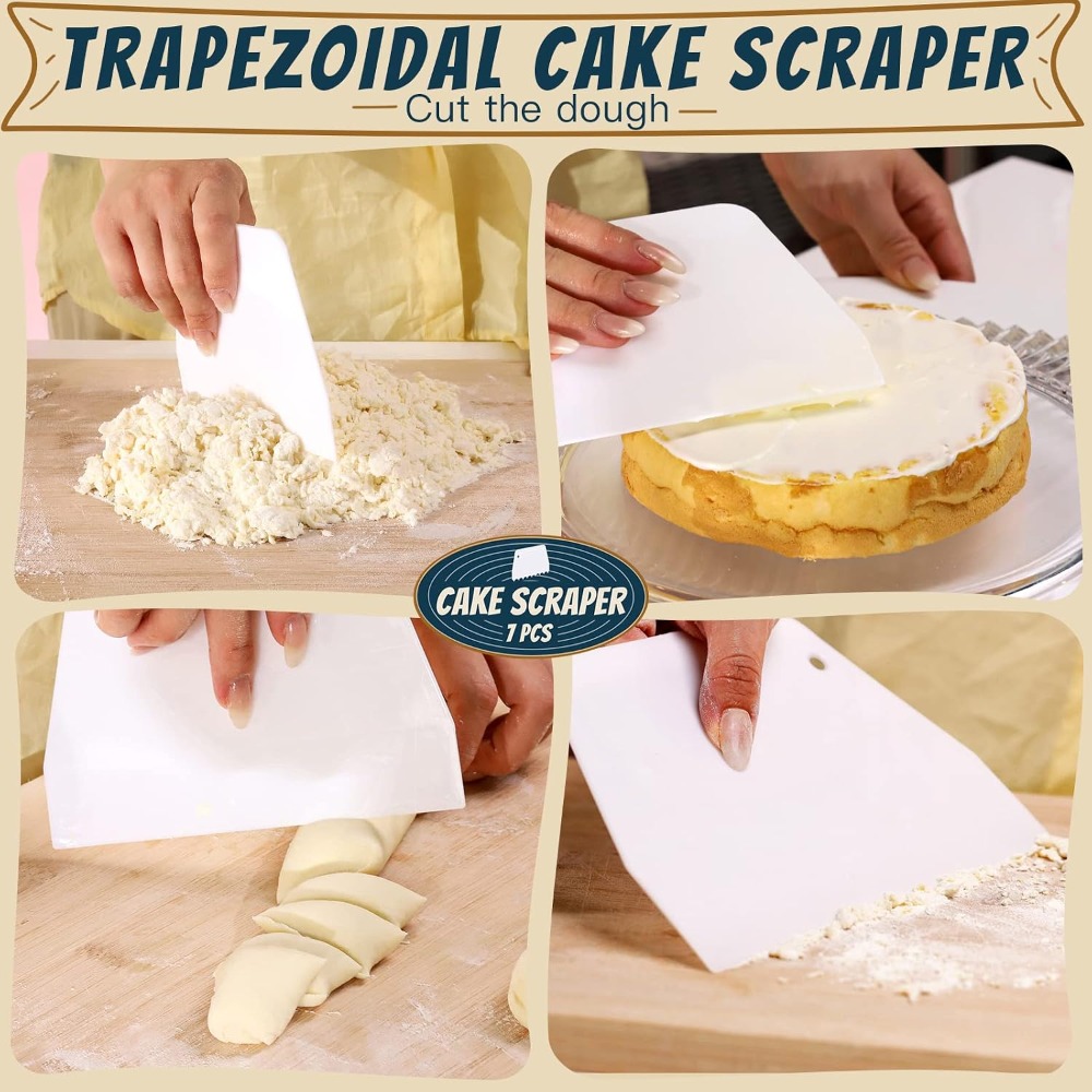 7個入りキッチン生地スクレーパー＆スムーザーセット、ケーキデ - Kitchen Baking Utensil Set のレビューと価格