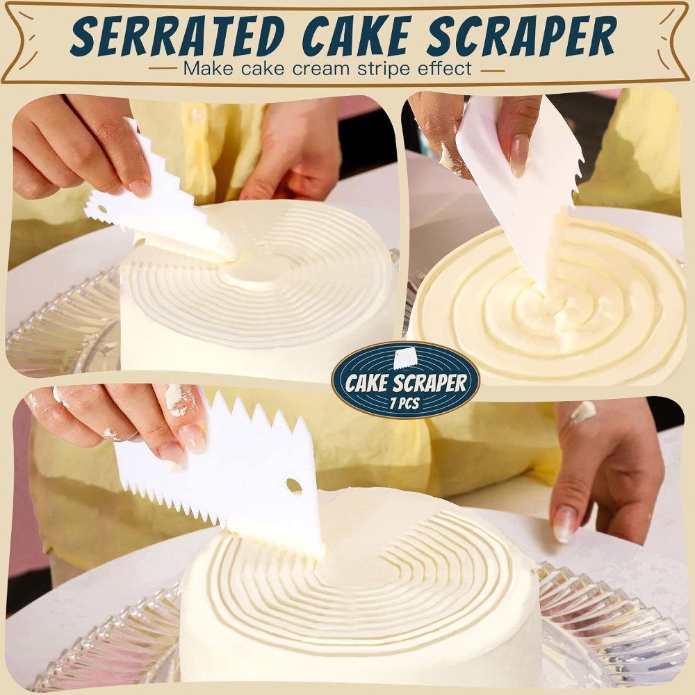 7個入りキッチン生地スクレーパー＆スムーザーセット、ケーキデ - Kitchen Baking Utensil Set のレビューと価格