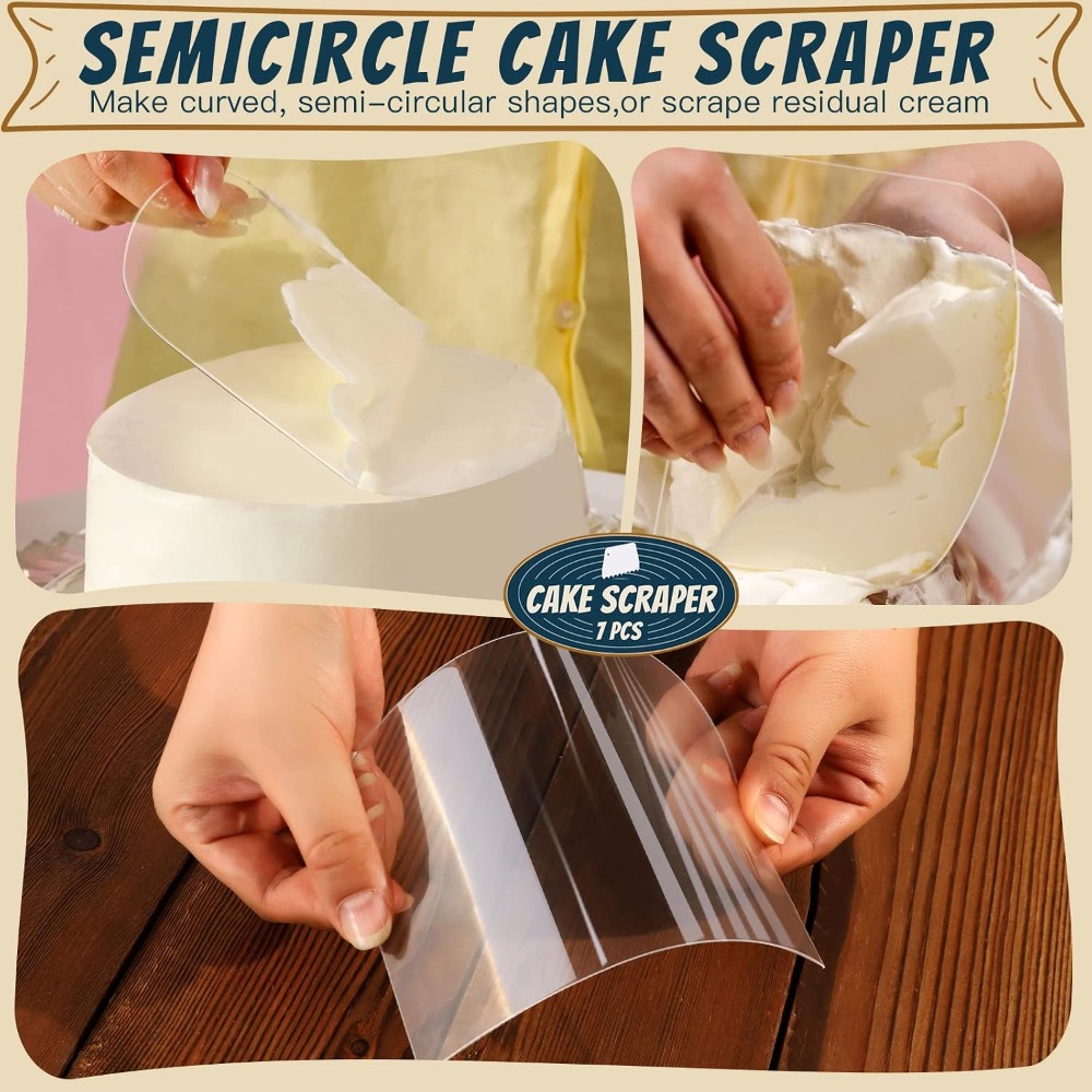 7個入りキッチン生地スクレーパー＆スムーザーセット、ケーキデ - Kitchen Baking Utensil Set のレビューと価格