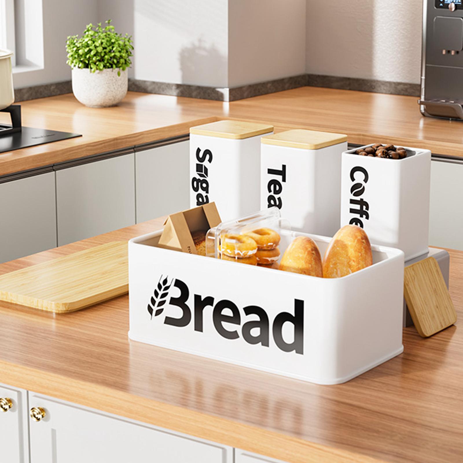 鉄製竹模様パン収納ボックスオーガナイザー、焼き菓子ホルダー、 - Kitchen Baking Canisters のレビューと価格