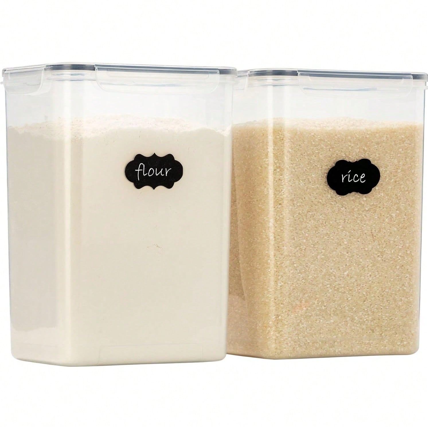特大サイズの密閉食品保存容器、蓋付き、2個パック、9.5L、 - Kitchen Baking Canisters のレビューと価格