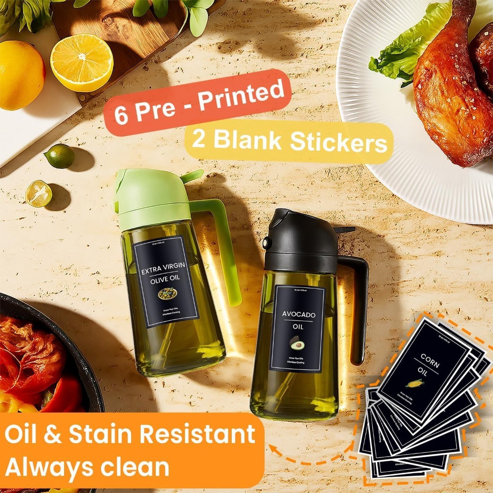 耐光性16オンス（470ml）オリーブオイルディスペンサー＆ - Kitchen.Baking Labels のレビューと価格
