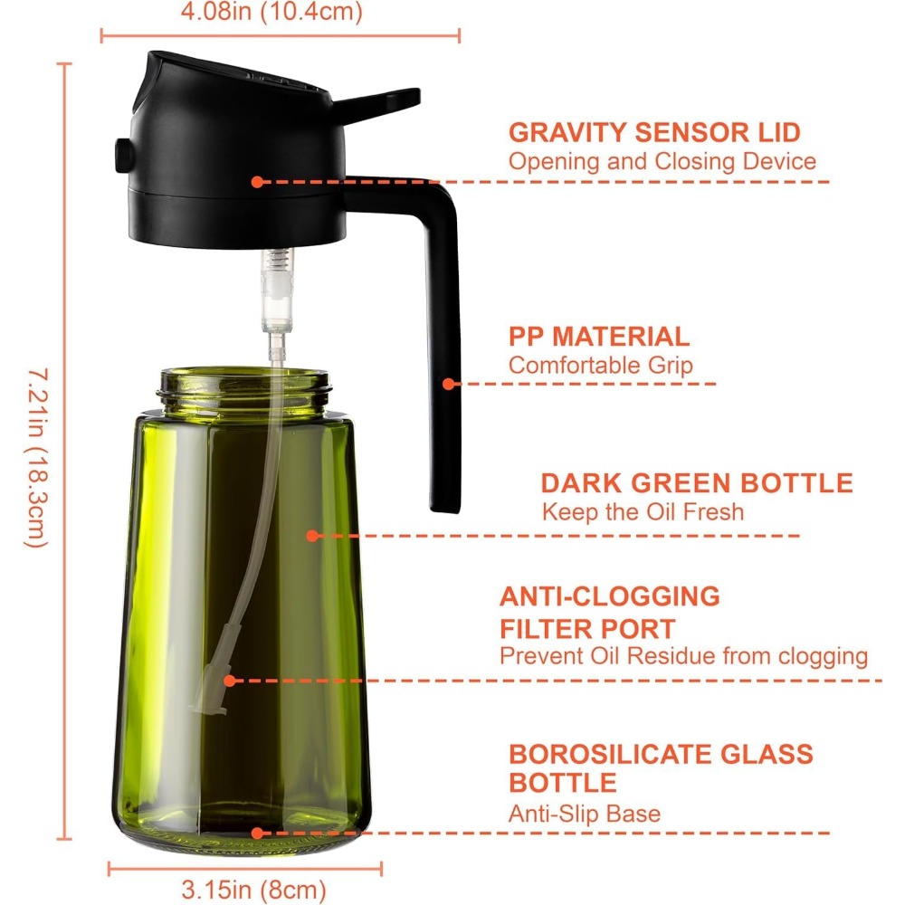 耐光性16オンス（470ml）オリーブオイルディスペンサー＆ - Kitchen.Baking Labels のレビューと価格