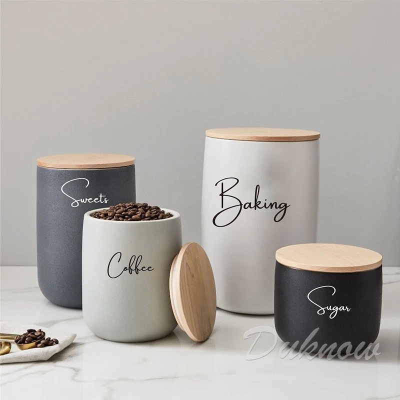 キッチン整理用キャニスタージャーラベルステッカー 防水デカー - Kitchen.Baking Labels のレビューと価格