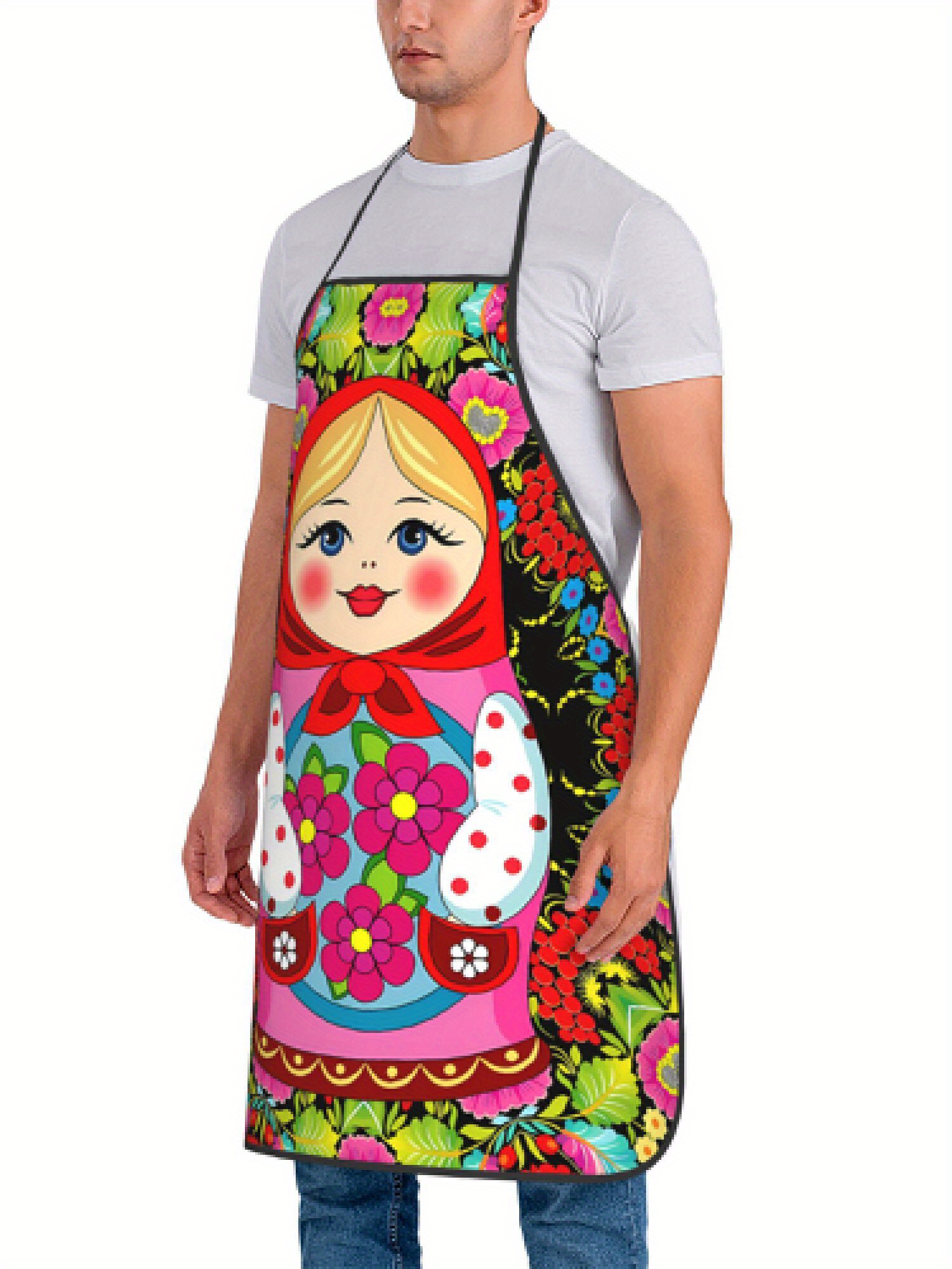 楽しいロシアのマトリョーシカ花柄レトロデザインエプロン1枚、 - Kitchen Baking Area Ideas のレビューと価格