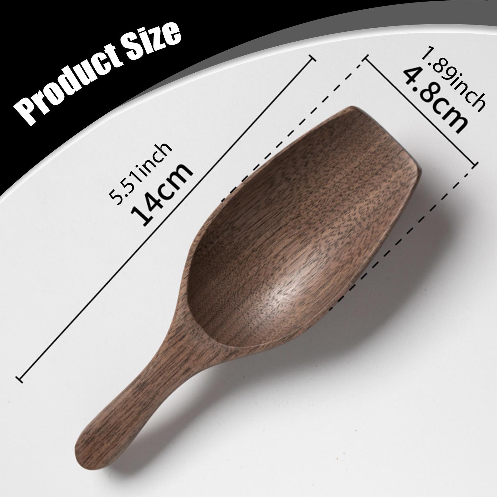 無垢材コーヒースプーン、小型キッチンスコップ、茶葉、砂糖、塩 - Kitchen Baking Canisters のレビューと価格