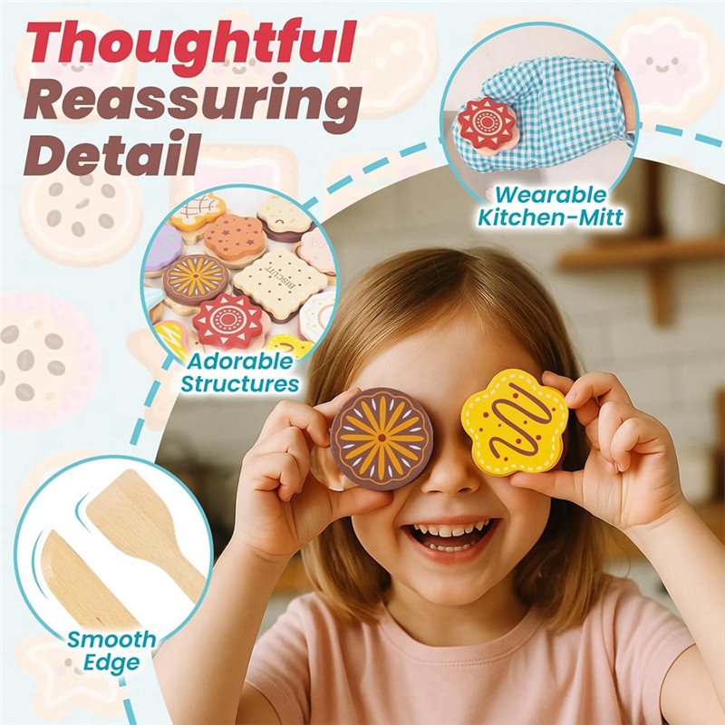 WOWFU-木製クッキーごっこ遊びセット 子供用 キッチンご - Baking Kitchen For Kids のレビューと価格