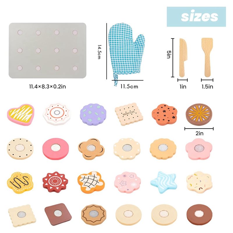 WOWFU-木製クッキーごっこ遊びセット 子供用 キッチンご - Baking Kitchen For Kids のレビューと価格