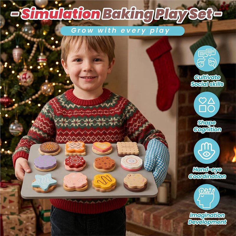 WOWFU-木製クッキーごっこ遊びセット 子供用 キッチンご - Baking Kitchen For Kids のレビューと価格