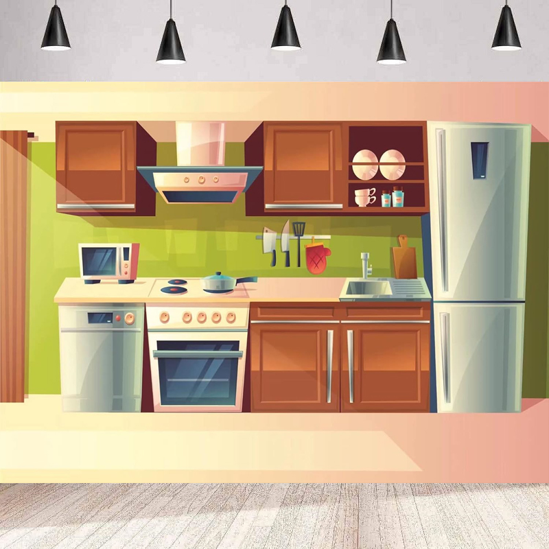 写真撮影の背景漫画キッチンベビーキッズクッキングベーキング背 - Kitchen Baking Cupboard のレビューと価格