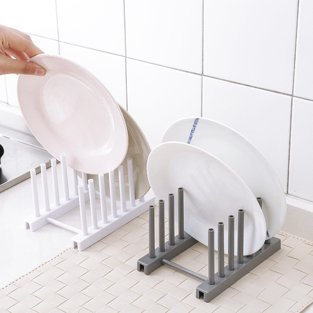 グレーのプラスチック製食器乾燥棚 キッチン収納オーガナイザー - Kitchen Baking Cupboard のレビューと価格