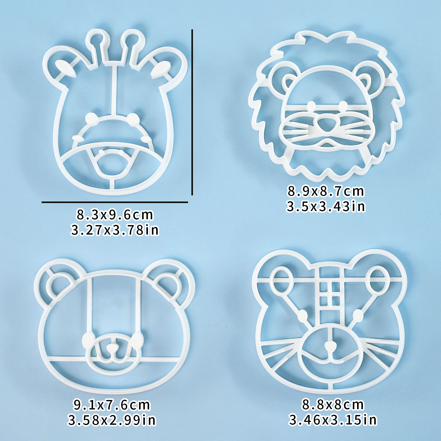 4個入り動物型クッキーカッターセット 3Dキュートなライオン - Kitchen Baking Kit のレビューと価格