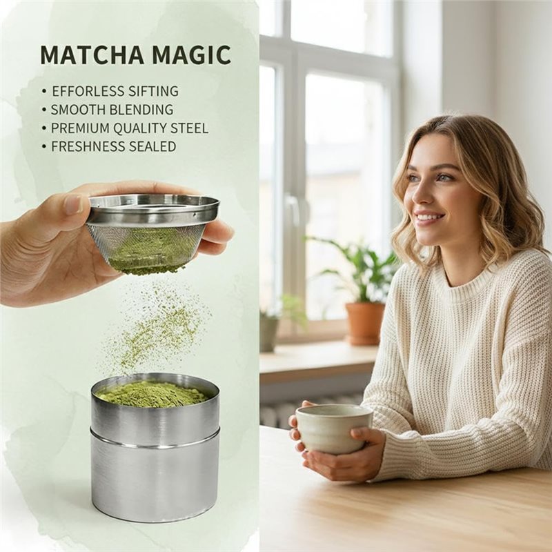 AB66-ステンレス製抹茶パウダーシェーカーキャニスターシフ - Kitchen Baking Canisters のレビューと価格
