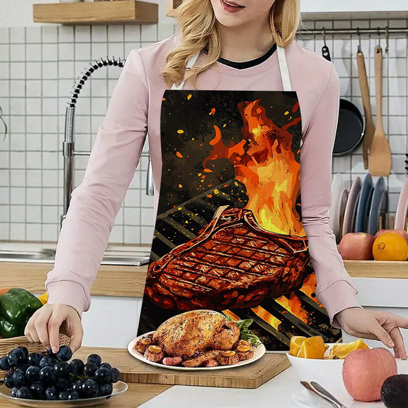 1枚入りBBQステーキエプロン、炎模様プリント入り、キッチン - Kitchen Baking Area Ideas のレビューと価格