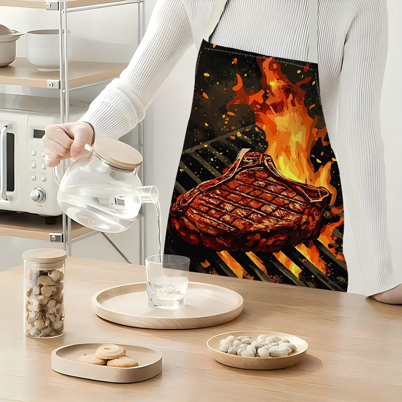 1枚入りBBQステーキエプロン、炎模様プリント入り、キッチン - Kitchen Baking Area Ideas のレビューと価格