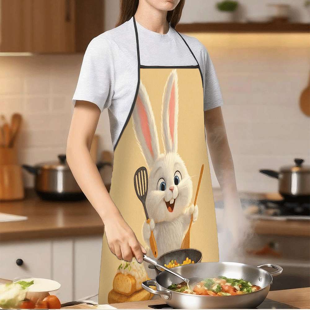 楽しい動物をテーマにしたエプロン1枚、かわいいウサギのシェフ - Kitchen Baking Area Ideas のレビューと価格