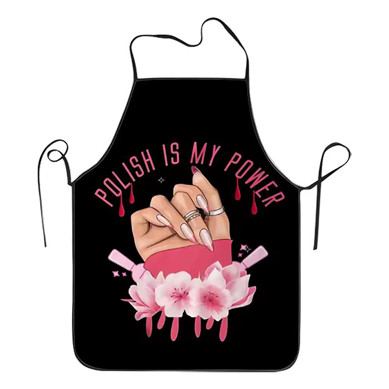 1 個ネイルアート印刷美容キッチン女性エプロン家庭用クリーニ - Kitchen Baking Area のレビューと価格