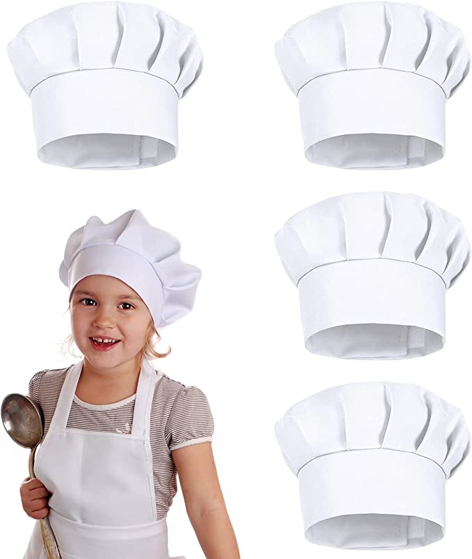 4個入り ホワイトパーティーキャップハット コスチューム キ - Baking Kitchen For Kids のレビューと価格