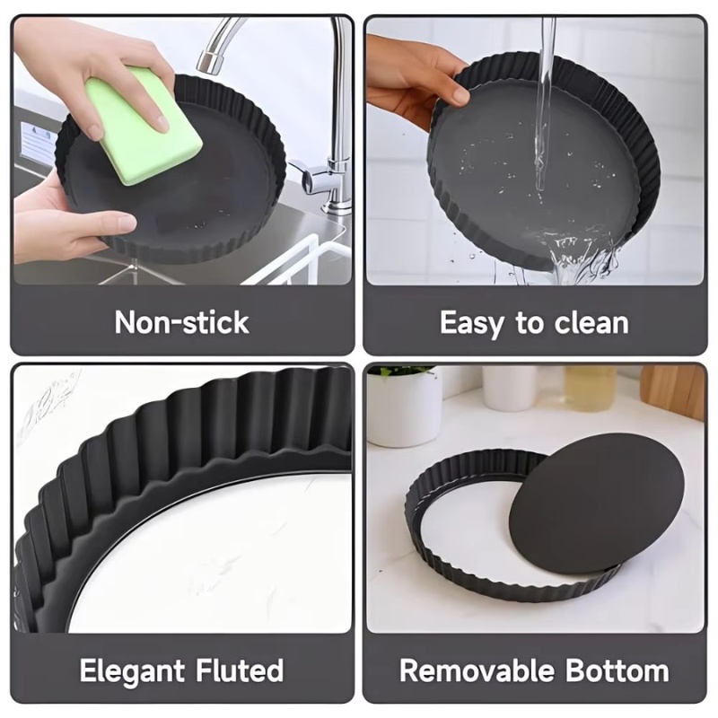 1個入り 取り外し可能な底面溝付きタルトパン ノンスティック - Kitchen Baking Ware のレビューと価格
