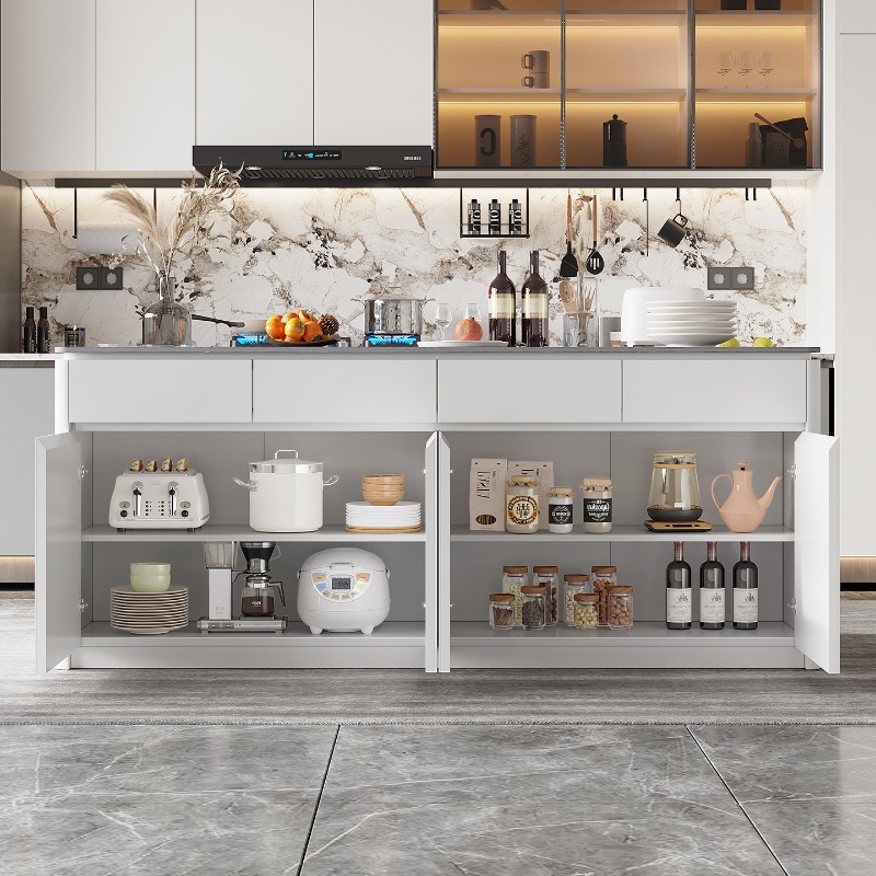 キッチンアイランドキャビネット個別ライト高級スレート素材テー - Kitchen Island Baking Table のレビューと価格